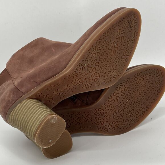 Softwalk Booties Womens 7.5 Brown Side Zip Block Heel - Picture 7 of 8